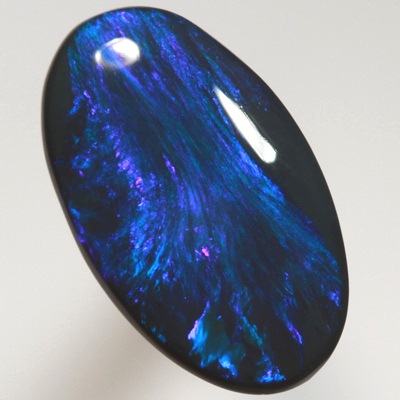 SOLID BLACK OPAL Bright blue fire shows constantly